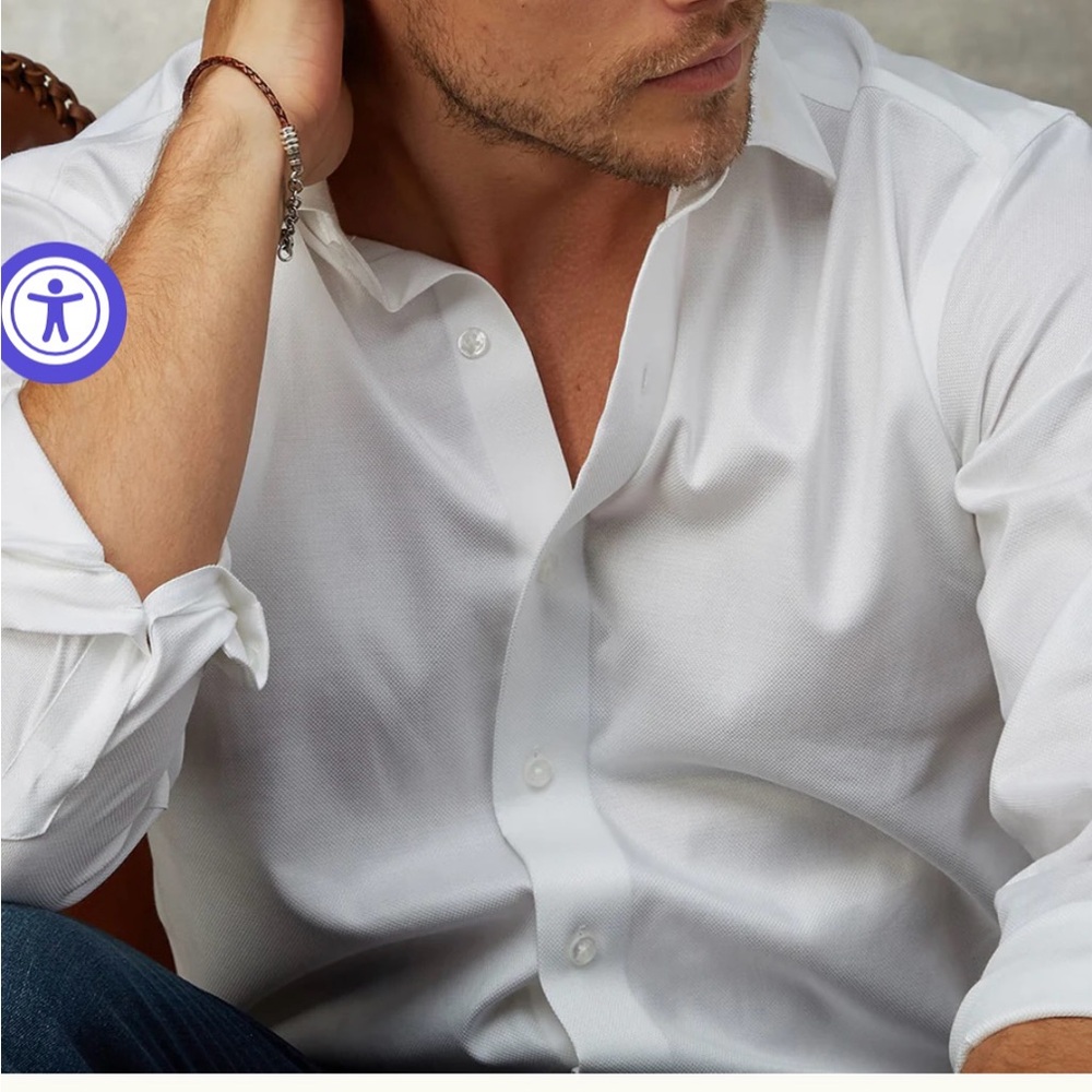Lorenzo Uomo Crisp White Casual Button Down Shirt